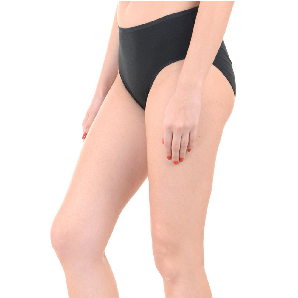 Comfy Snazzy Way Just My Size Women's Plus Size Tagless Black Cotton Panties(Pkt of 2) image 4