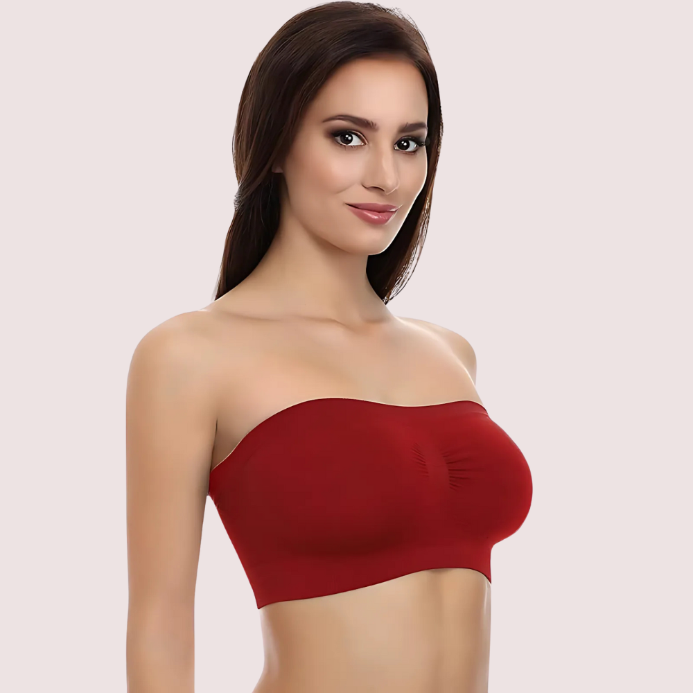 Maroon Magic Tube Bandeau Bra for Women image 2