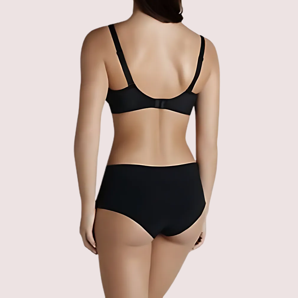 Dashing Black Plunge T-shirt Bra Boyshort Set image 2