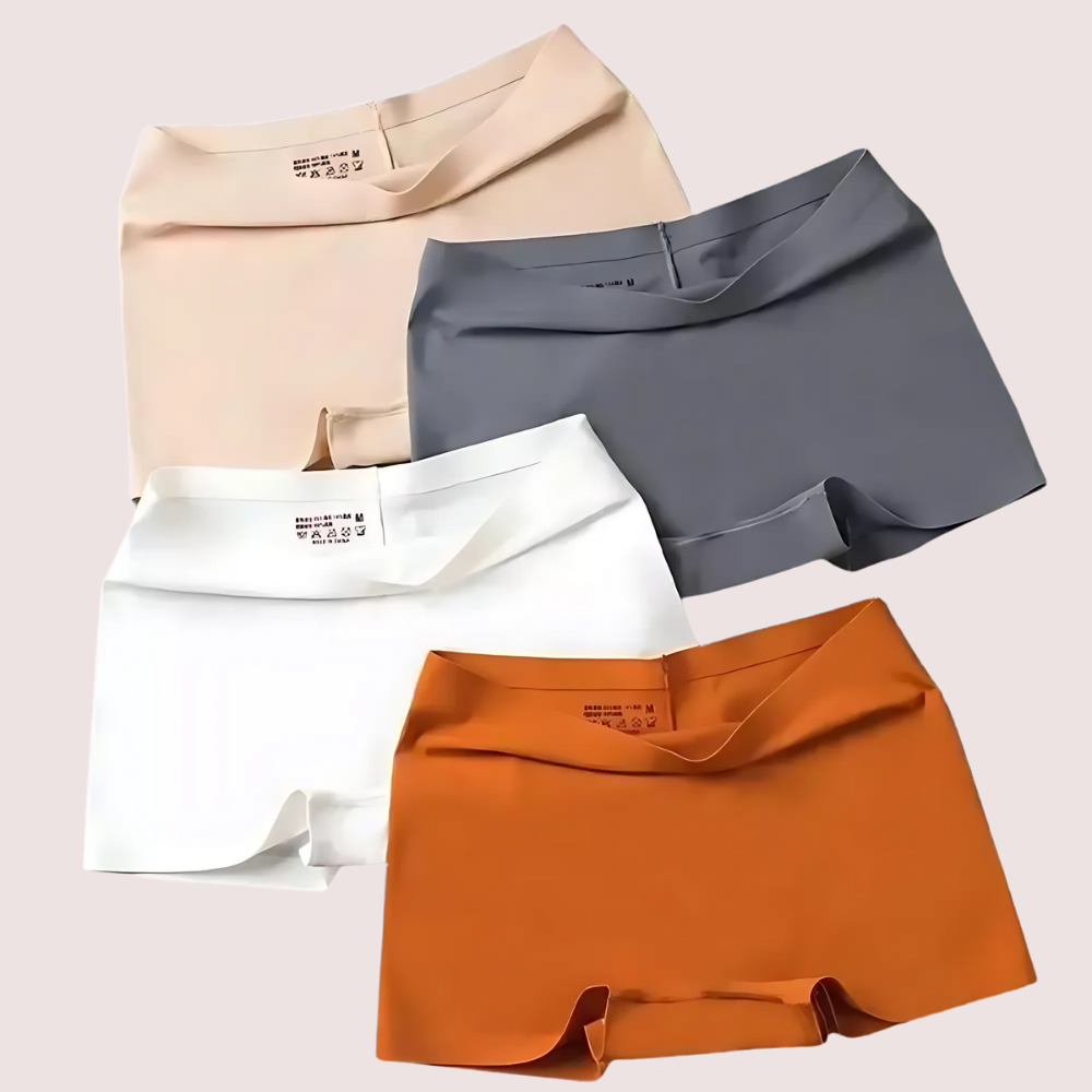 Women's Seamless Ice Silk Boyshorts Panties (4pcs) image 4