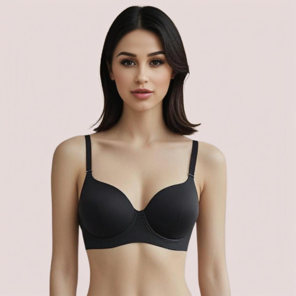 Midnight Lift – Black Padded Non-Wired Push-Up Bra image 2