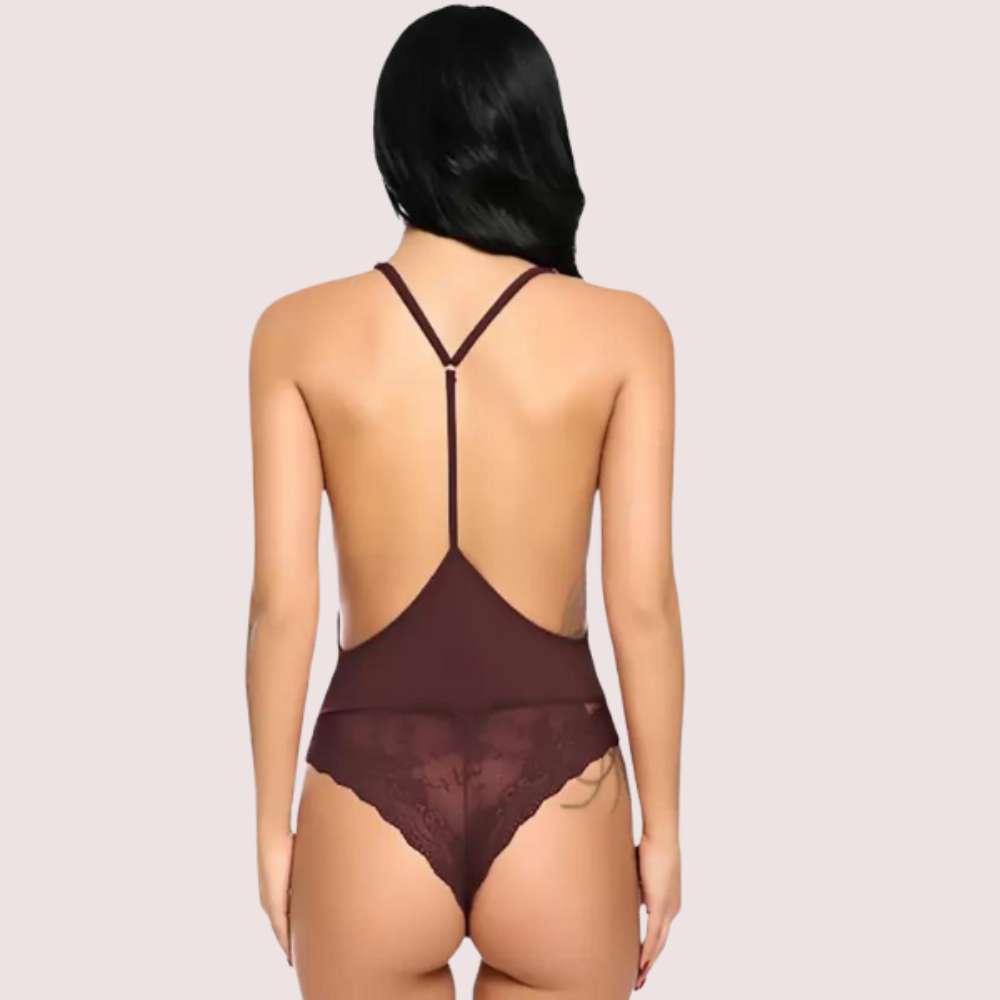 Chic and Comfy Sheer Nightwear Bodysuit image 4