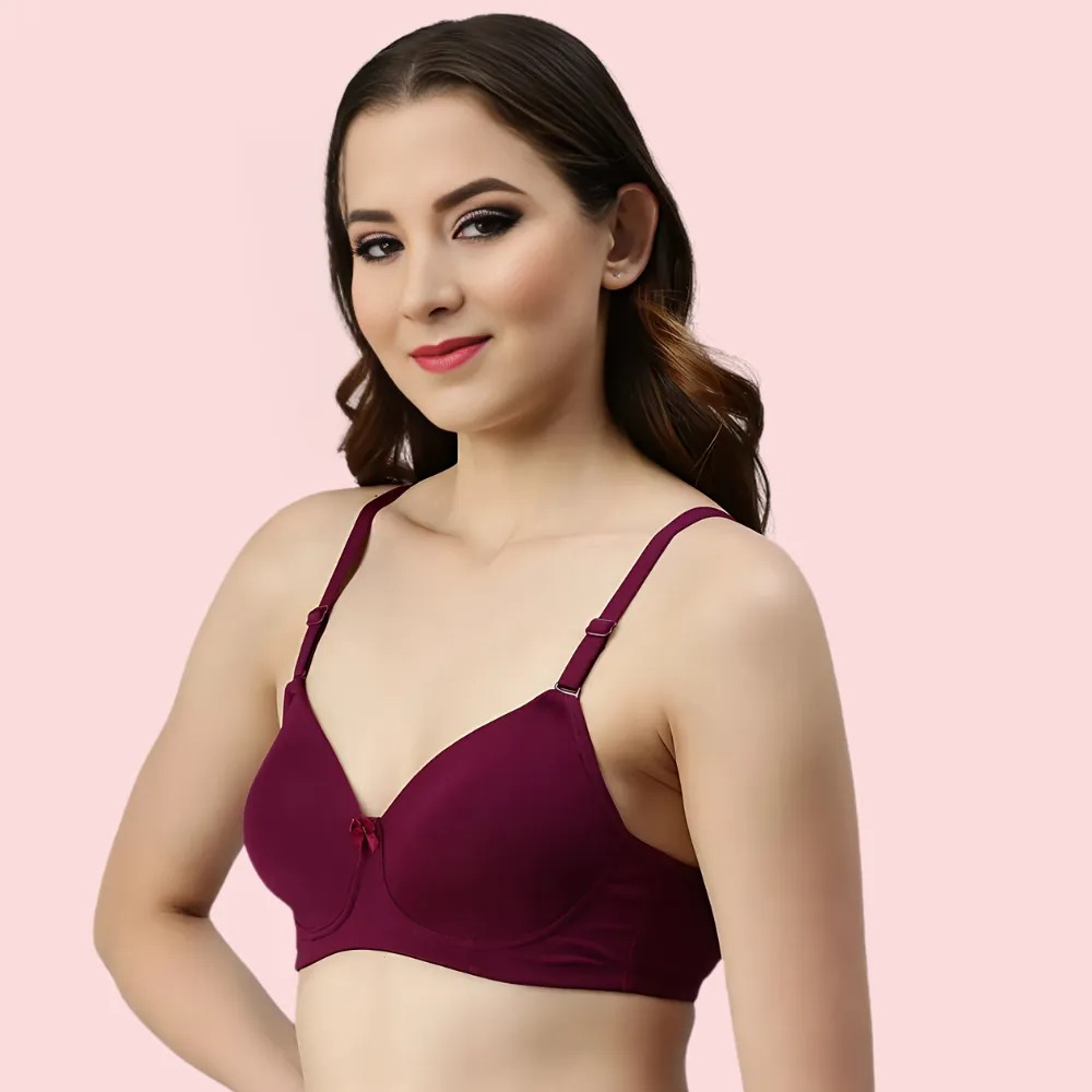 Burgundy Bloom – Maroon Padded Bra (2-Pack ) image 2