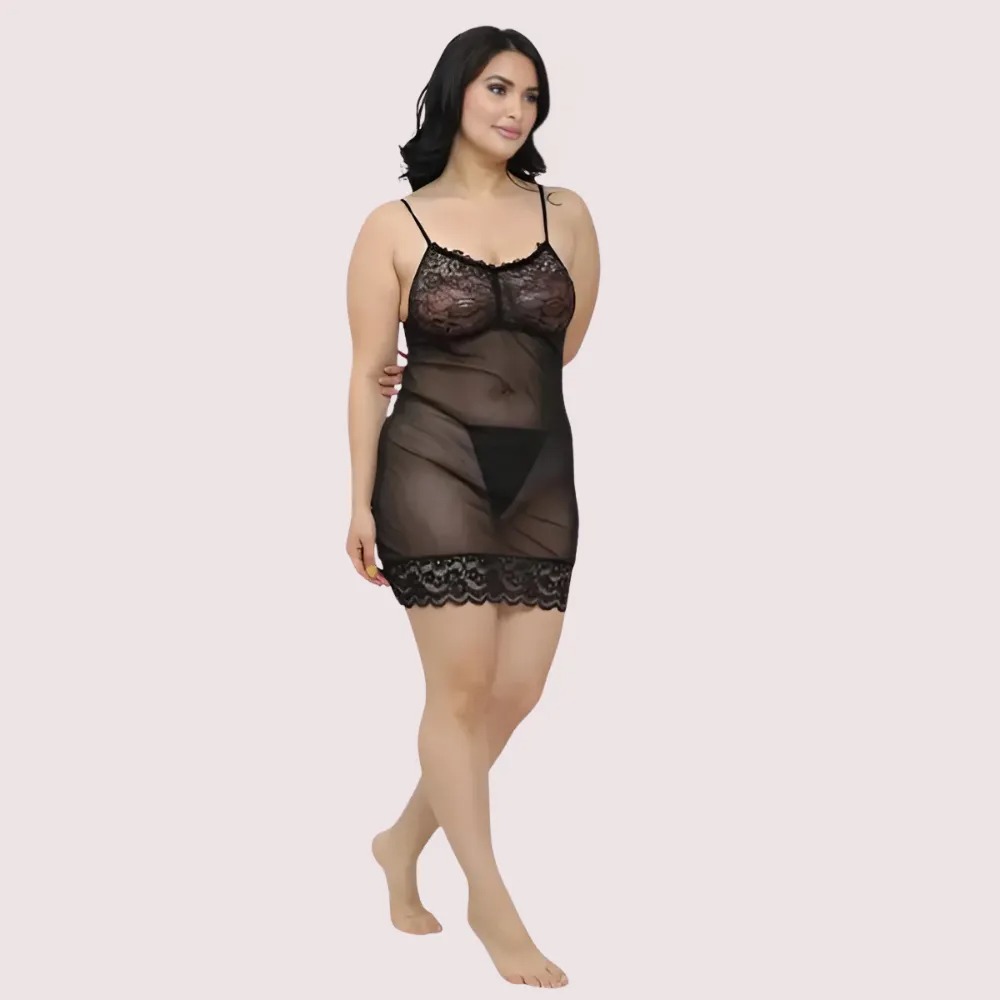 Sheer Babydoll Slip Dress for Women image 3