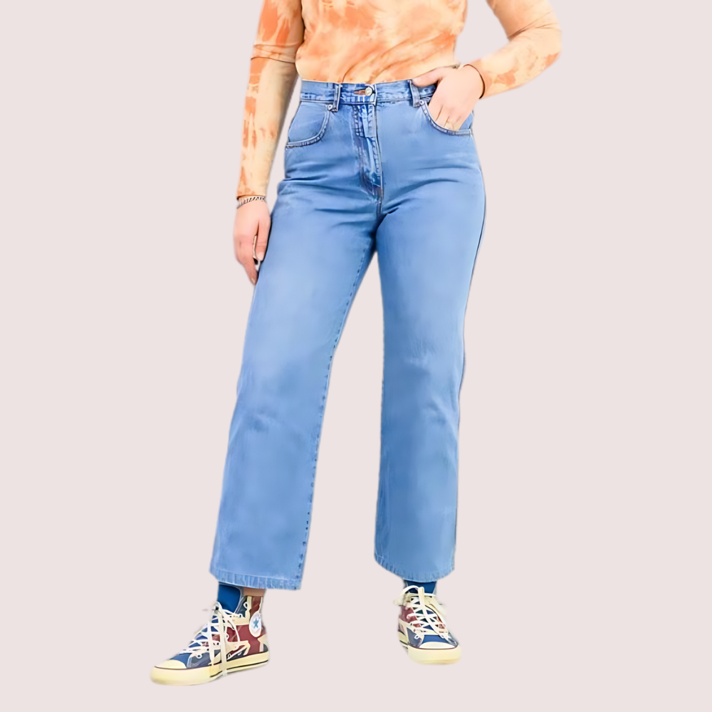 Classic 90s Boyfriend Blue Denim Wide Leg Jeans image 2