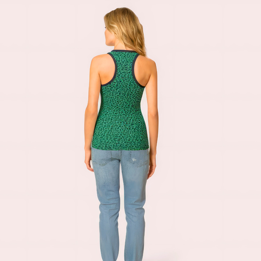 Wild Vibes Green Leopard Print Tank Top image 2