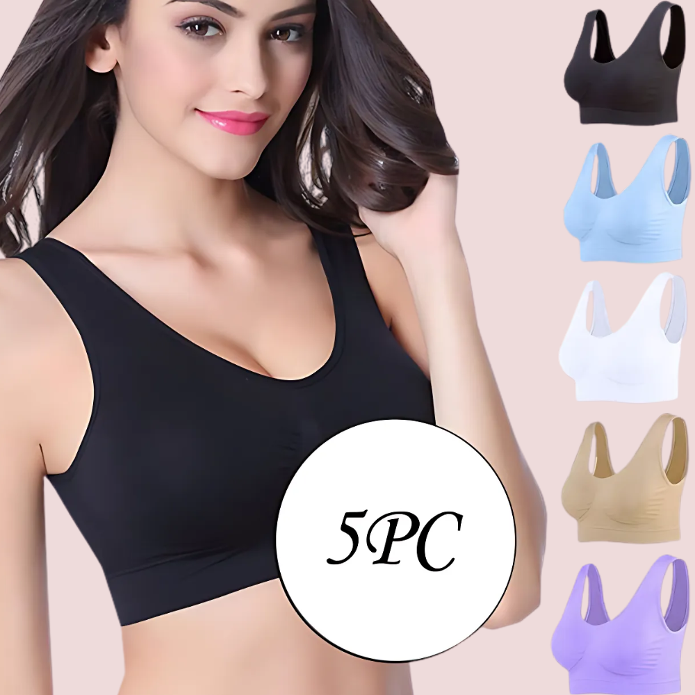 5 pack medium impact Comfort Sports Bras image 3