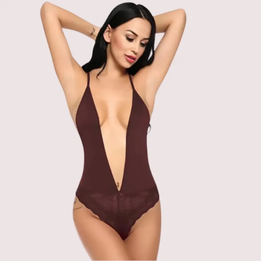 Chic and Comfy Sheer Nightwear Bodysuit image 3