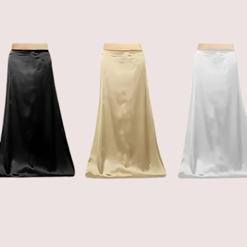 Combo Women's Satin Petticoat Inskirt (Black, Light-Beige, White) image 3