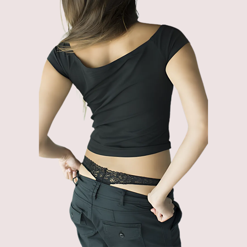 No Secret Low Rise "V" Shape Lace Thong Panty image 2