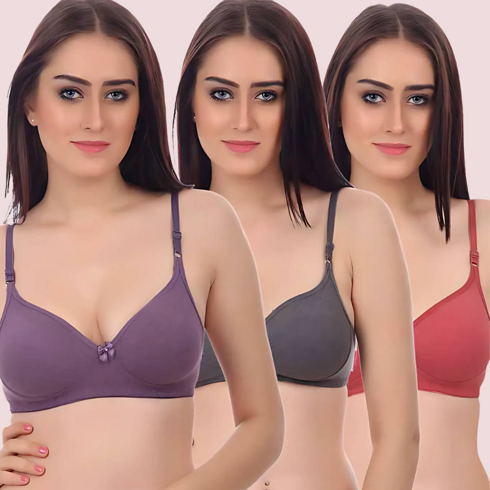 Soft & Cozy Cotton Bra-Pk Of 3 image 3