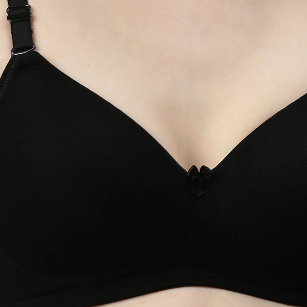 Passion Plunge – Black Seamless Padded Bra image 4