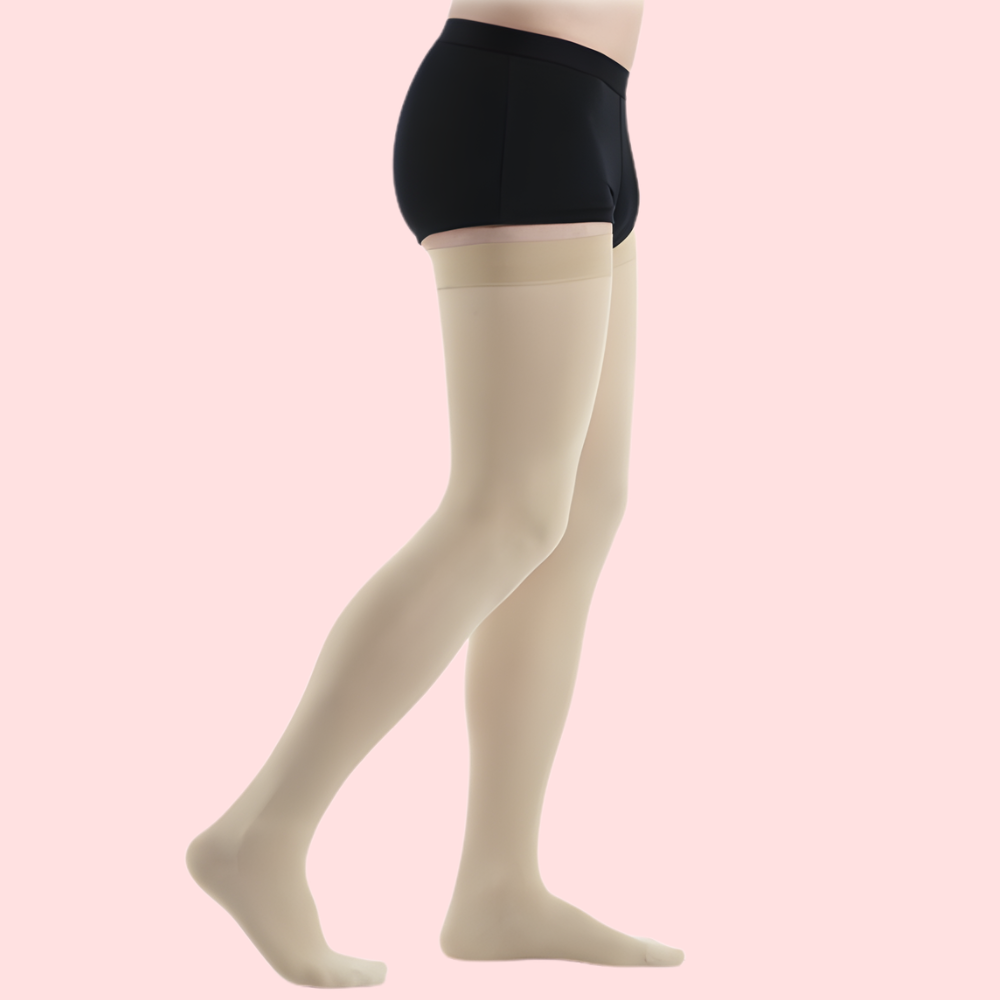 SoftSheer Thigh-High Stockings Duo (White + Nude) – Pack of 2 image 3