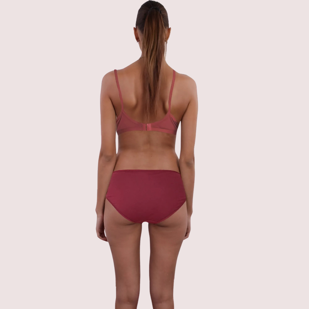 Organic Cotton Brown Bra Panty Set For Humid Weather image 2
