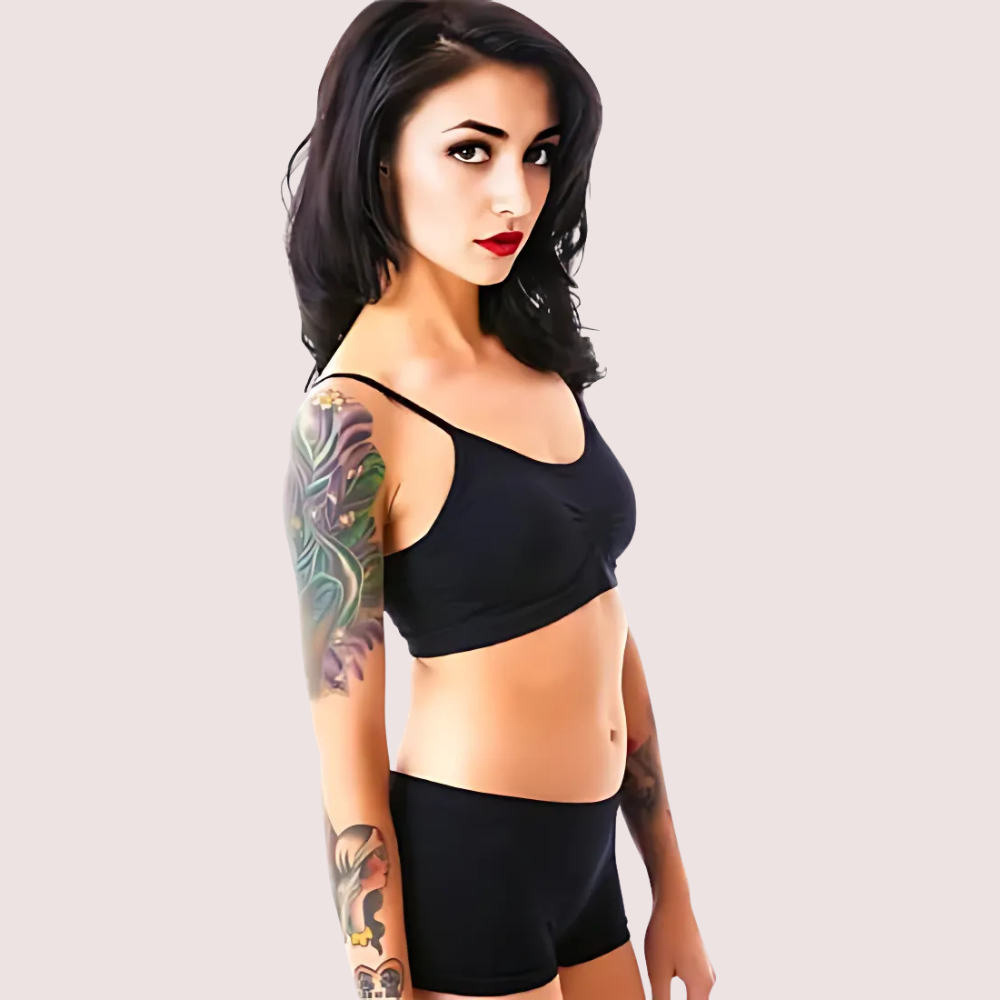 Sporty Spaghetti Strap Sports Bra Matching Boyshort image 2