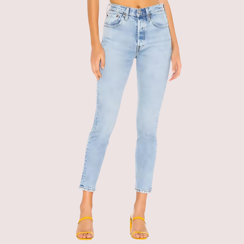 Chic Blue High Rise Skinny Jeans with Low Stretch image 2