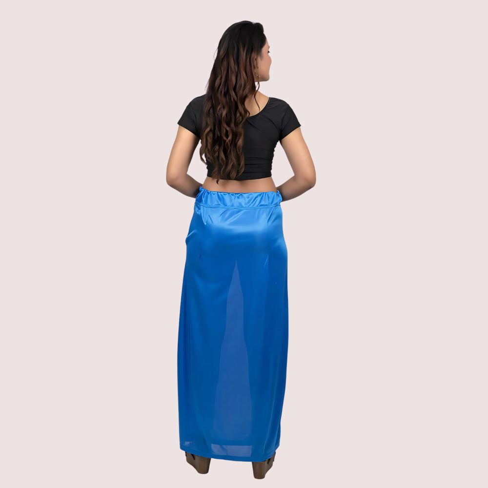 Ladies' Silk Saree Blue Petticoat image 2