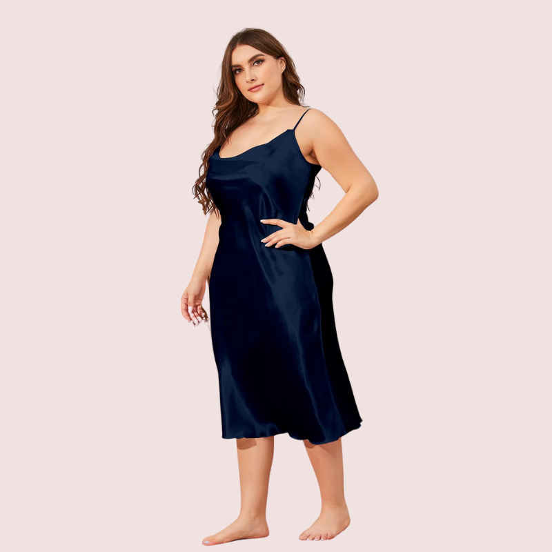 Glamour Satin Cowl Dress – Plus Size image 4