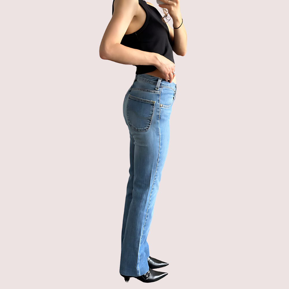 Women's Light Blue High Waist Denim Jeans image 2