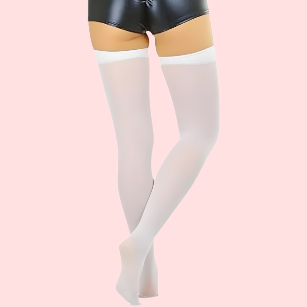 SoftSheer Thigh-High Stockings Duo (White + Nude) – Pack of 2 image 2