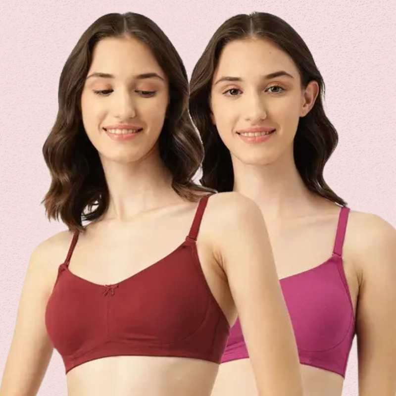 Breathable Cotton Non-Padded Bra – Women’s 2-Pack image 4