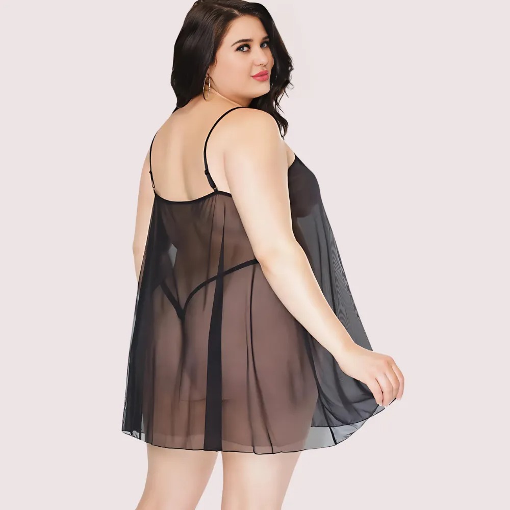 Lunar Desire Plus Size See-Through Nightdress image 2