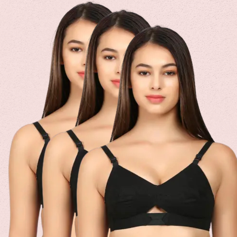 Soft Cotton Daily Wear Bra for Women – Pack of 3 image 3