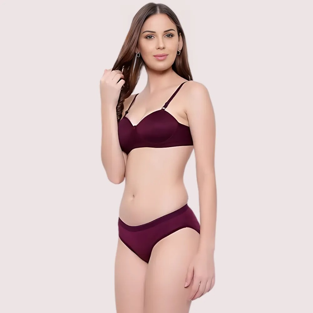 Padded Non-Wired Push-Up Bra Panty Set ( 2 Pack ) image 2