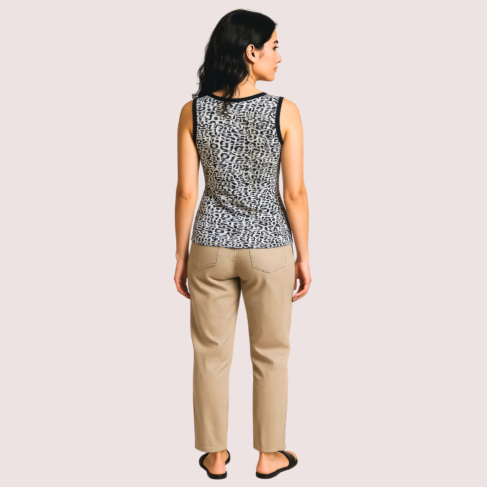 Monochrome Leopard Print Tank Top image 2