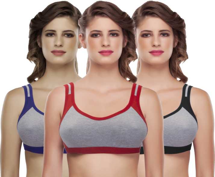 Medium Impact non padded sports bra pack of 3 image 4