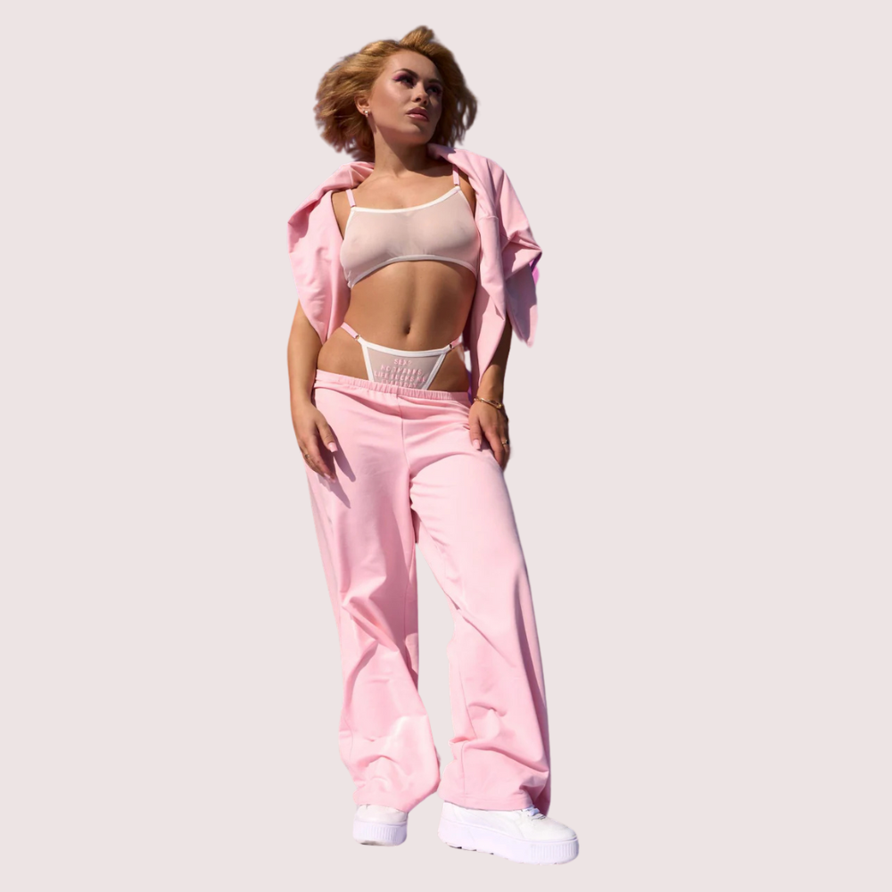 Moonlit Elegance Sheer White Lingerie Set image 2