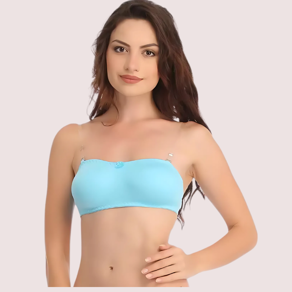 Women's Comfy Wirefree Micro Touch Stretch Tube Bra image 2